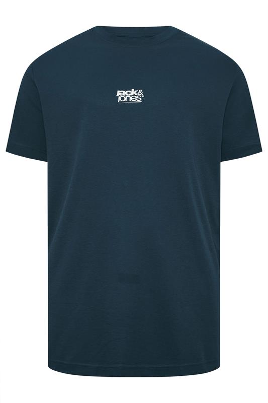 JACK & JONES Big & Tall 2 Pack Navy Blue & Off-White Graphic | BadRhino 9