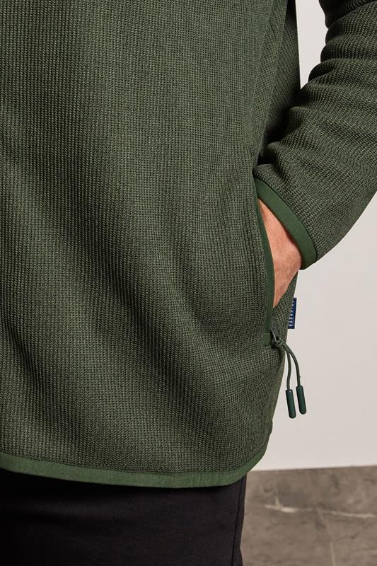 BadRhino Big & Tall Green Full Zip Textured Sweatshirt | BadRhino 4