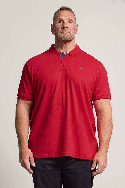 BadRhino Big & Tall Contrast Red Polo Shirt