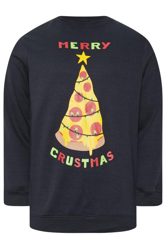 BadRhino Big & Tall Navy Blue 'Merry Crustmas' Printed Sweatshirt | BadRhino 3