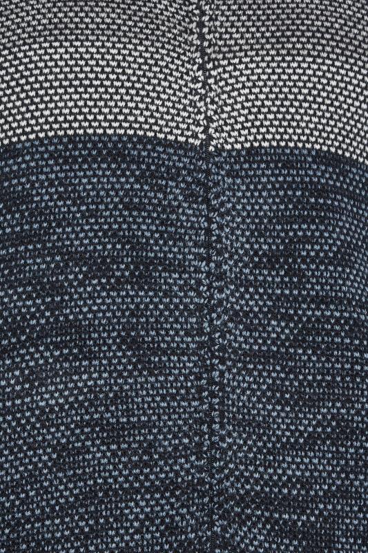 BadRhino Big & Tall Blue Full Zip Fleece Lined Knitted Jumper | BadRhino 5