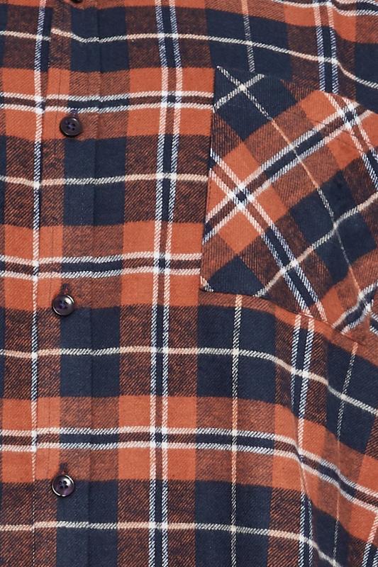 BadRhino Big & Tall Orange Check Print Long Sleeve Flannel Shirt | BadRhino 3