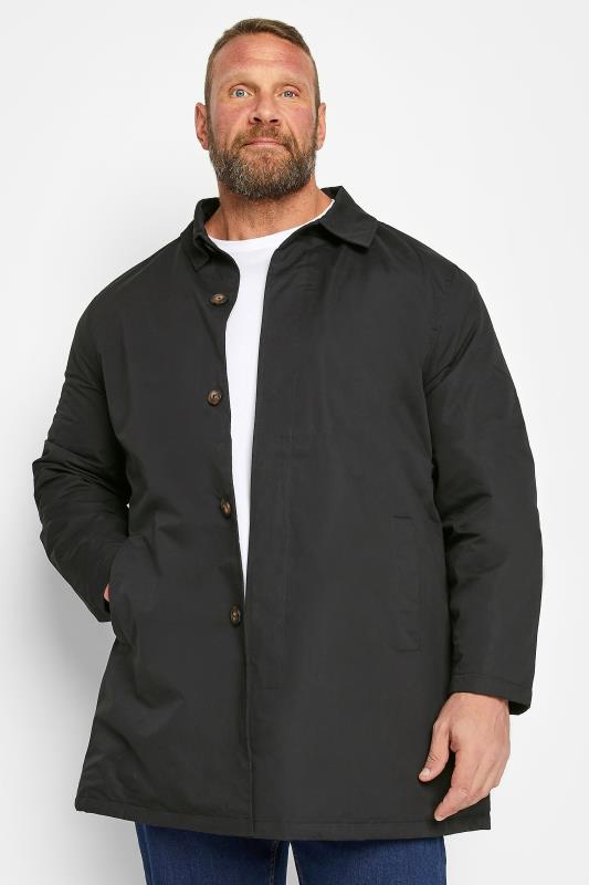 Men's  D555 Big & Tall Black Button Down Long Sleeve Shirt Jacket