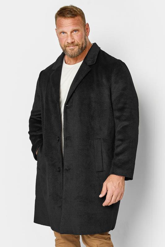 Men's  BadRhino Big & Tall Black Single Breasted Coat