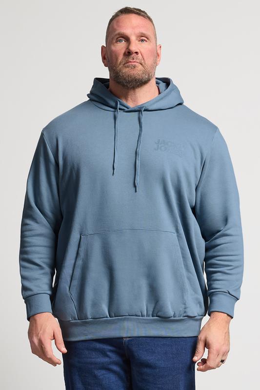 Men's  JACK & JONES Big & Tall Blue Mirage Printed Hoodie