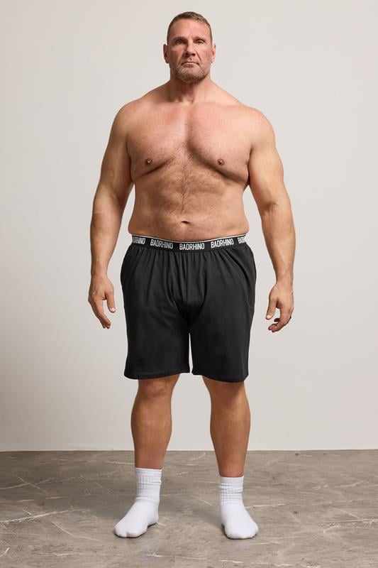 BadRhino Big & Tall Black Lounge Shorts | BadRhino 2