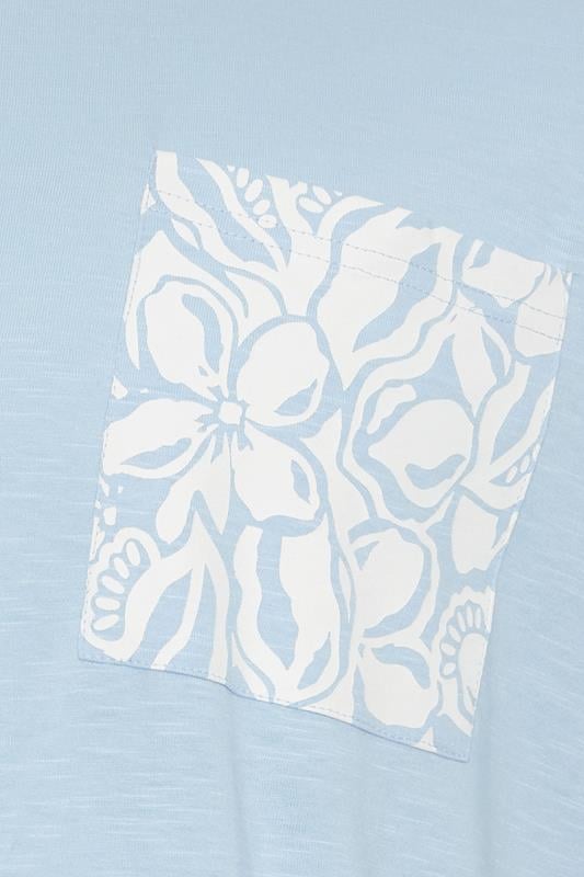 BadRhino Big & Tall Light Blue Flower Pocket T-Shirt | BadRhino 6