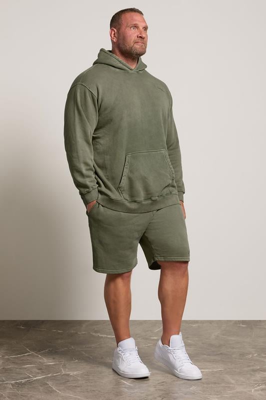  BadRhino Big & Tall Green Sun Bleached Hoodie & Short Set