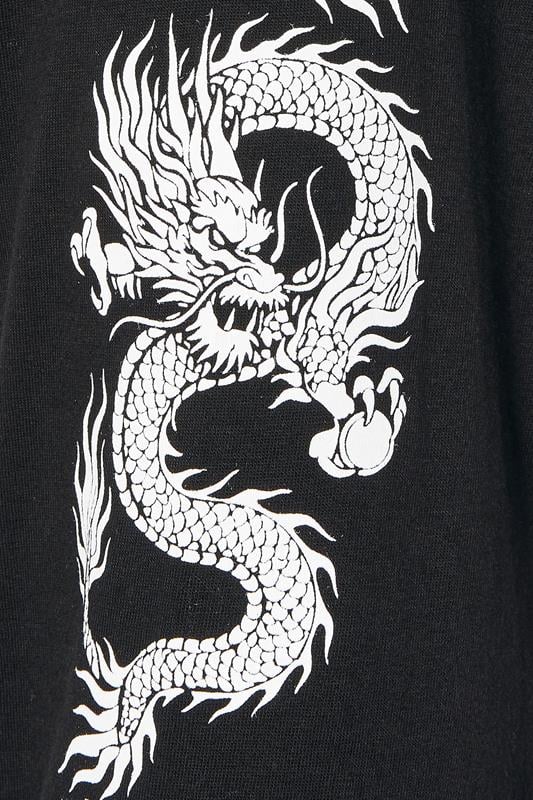 BadRhino Big & Tall Black Extra Long Dragon Graphic Long Sleeve T-shirt | BadRhino 5