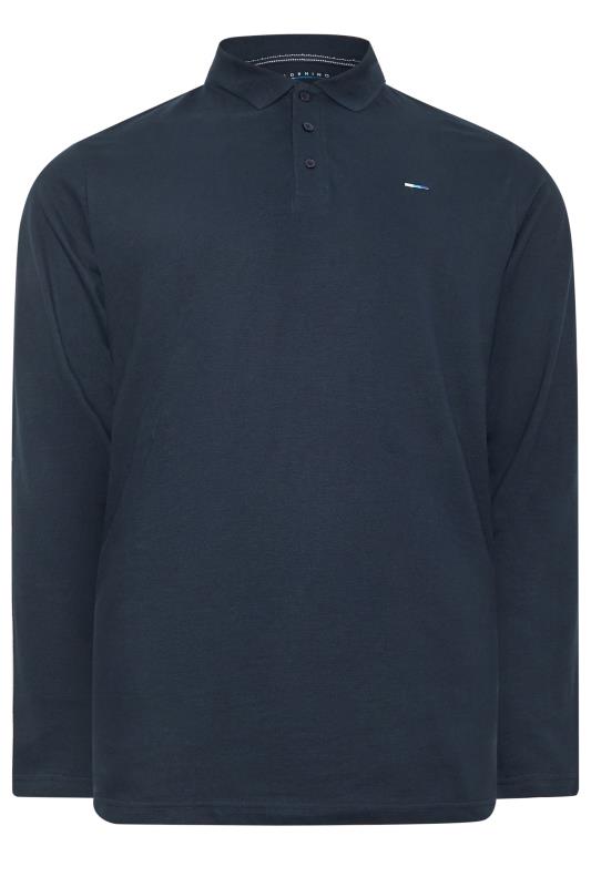 BadRhino Big & Tall Navy Blue Extra Long Core Long Sleeve Polo Shirt | BadRhino 3