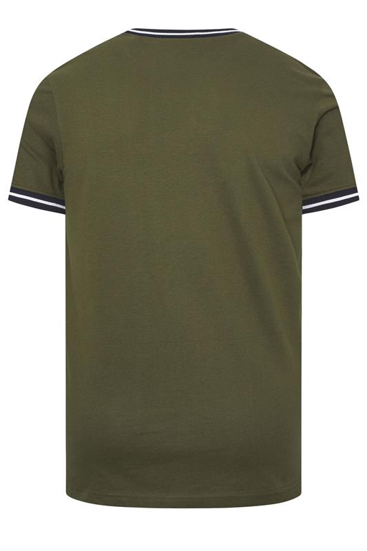 BadRhino Big & Tall Olive Green Extra Long Pique Ringer T-Shirt | BadRhino 8