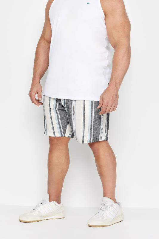 BadRhino Big & Tall Blue Striped Linen Shorts | BadRhino 2