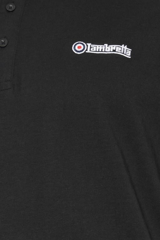 LAMBRETTA Big & Tall Black Tipped Polo Shirt | BadRhino 3