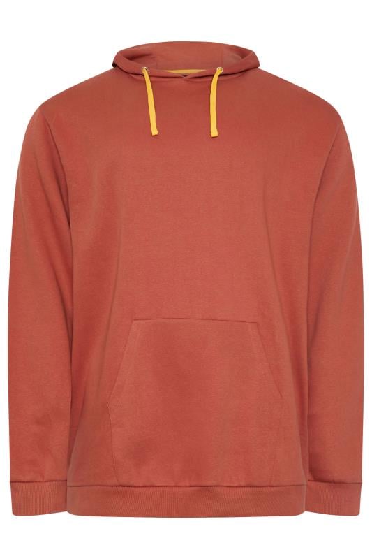 BadRhino Big & Tall Rust Orange Contrast Hoodie | BadRhino 4