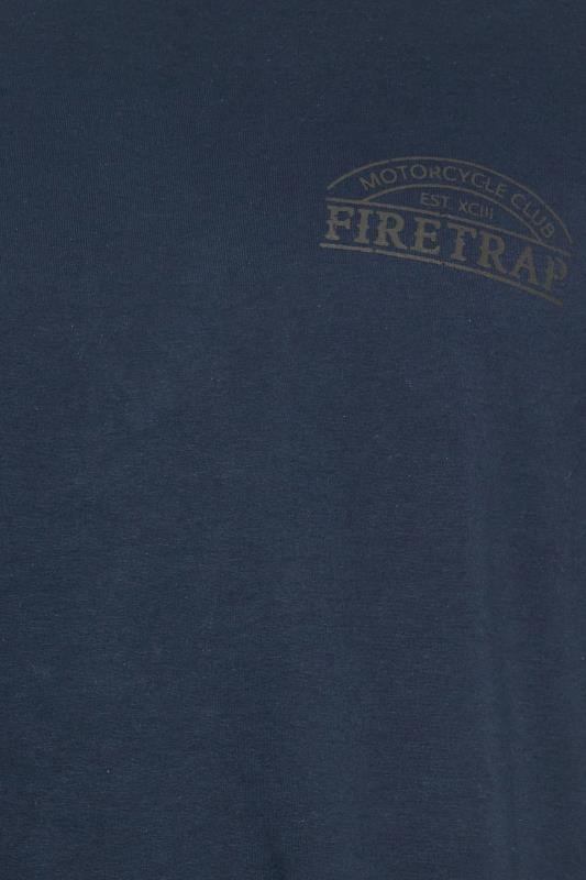 FIRETRAP Big & Tall Navy Blue Storm Skull Print T-Shirt | BadRhino 3