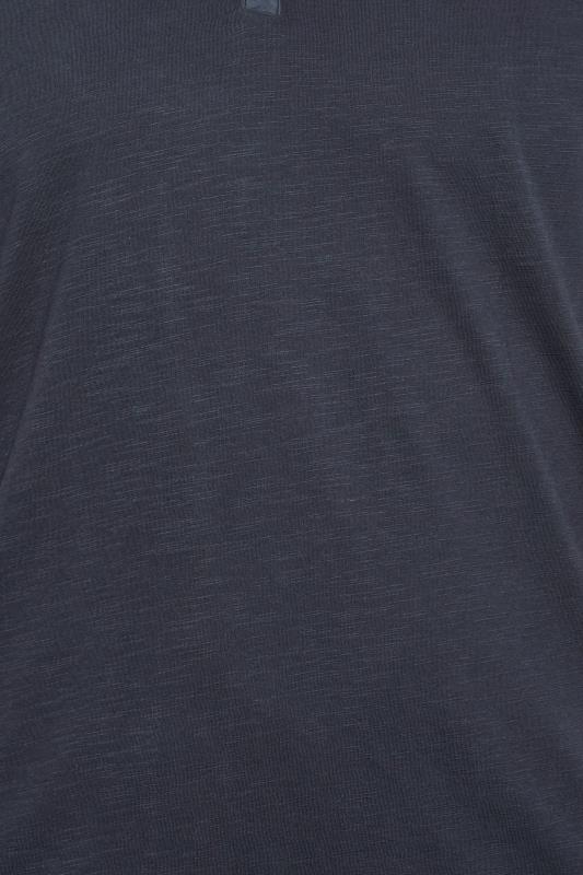 BadRhino Big & Tall Navy Blue Y Neck Slub T-Shirt | BadRhino 5