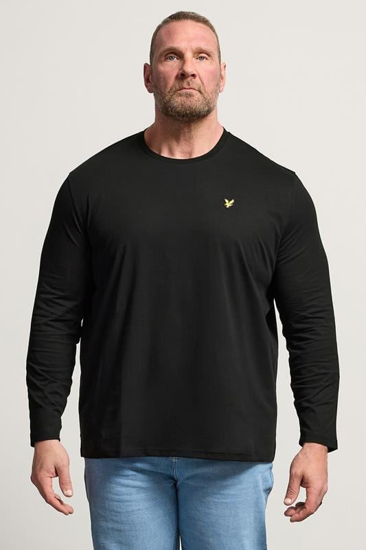 LYLE & SCOTT Big & Tall Black Long Sleeve T-Shirt | BadRhino 1