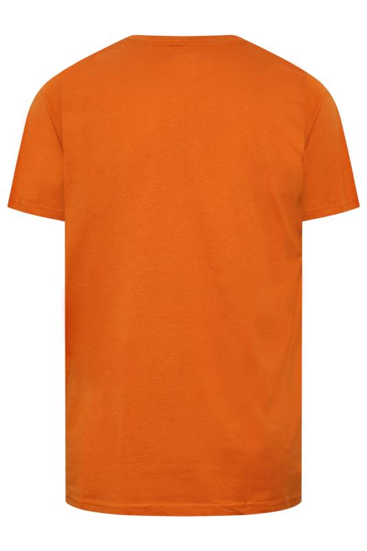 LAMBRETTA Big & Tall Orange Checkerboard Print T-Shirt | BadRhino 4