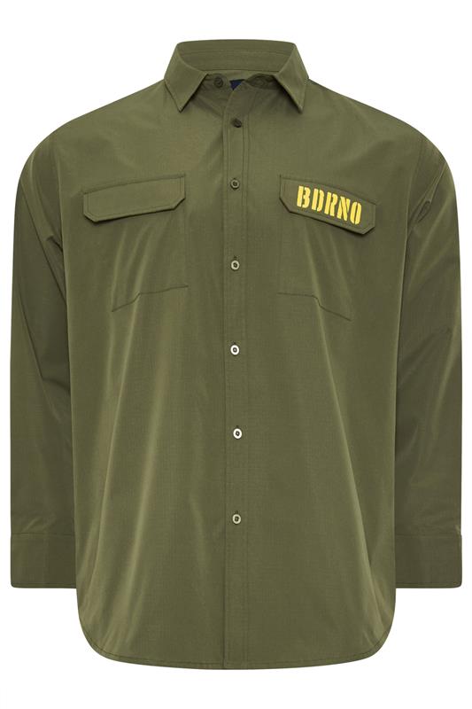 Men's  BadRhino Big & Tall Khaki Green Military Ripstop Shirt