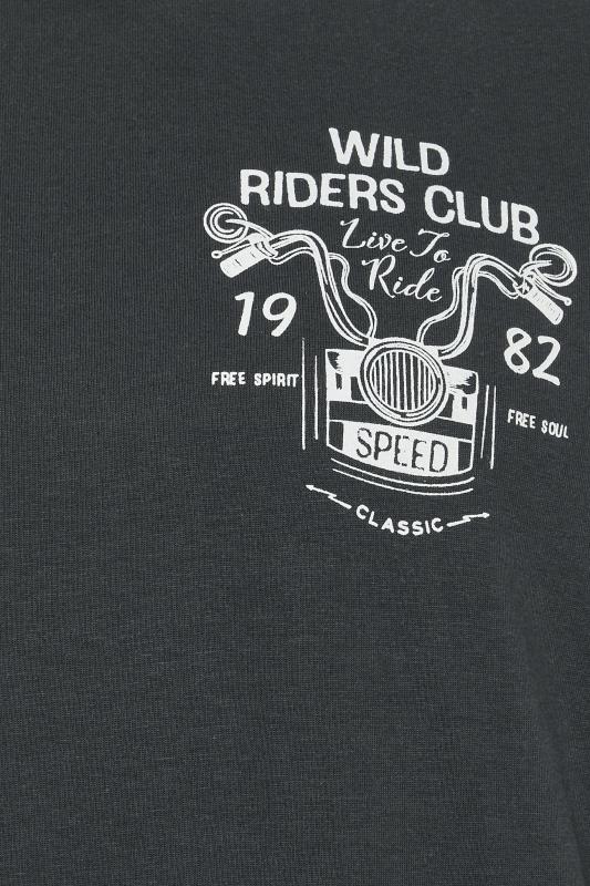 BadRhino Big & Tall Ebony Grey 'Wild Riders Club' T-Shirt | BadRhino 4