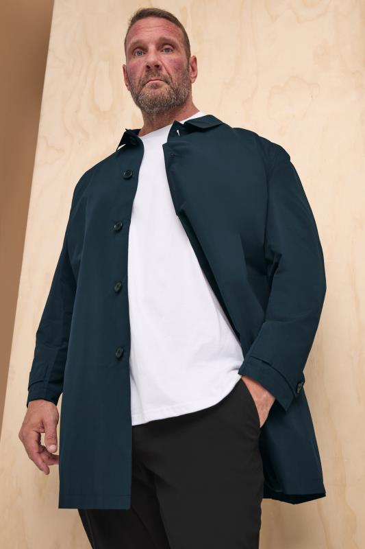 BadRhino Big & Tall Navy Blue Mac Raincoat | BadRhino 1