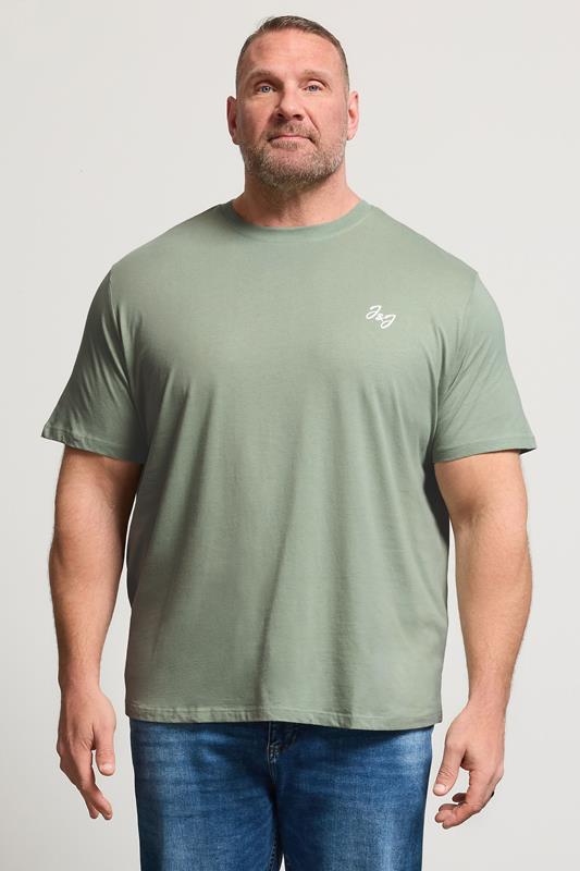 JACK & JONES Big & Tall 5 PACK White/Blue/Black/Green/Off-White T-Shirts | BadRhino 1