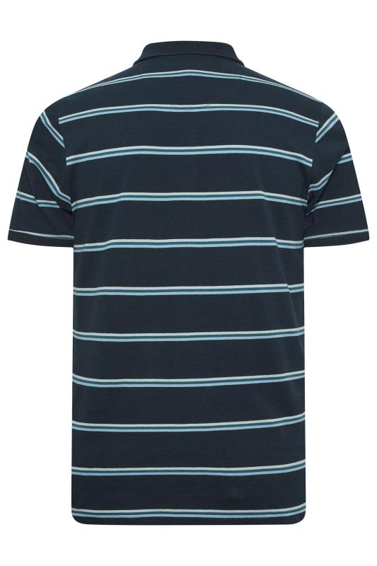 BadRhino Big & Tall Navy Blue Stripe Polo Shirt | BadRhino 4
