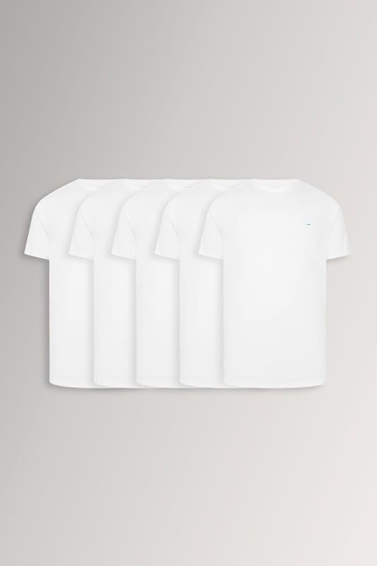 BadRhino Big & Tall 5 PACK White Extra Long Core T-Shirts