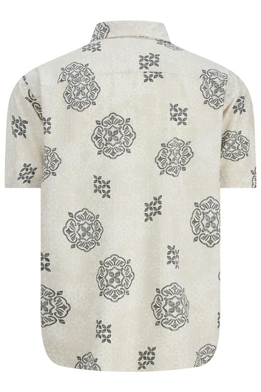 JACK & JONES Big & Tall Natural Abstract Print Short Sleeve Shirt | BadRhino 4