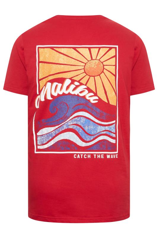BadRhino Plus Size Big & Tall Red Malibu Slogan T-Shirt | BadRhino  5