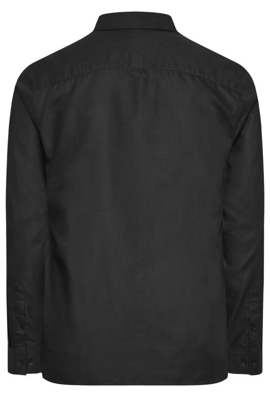 BadRhino Big & Tall Premium Black Long Sleeve Oxford Cotton Shirt 4
