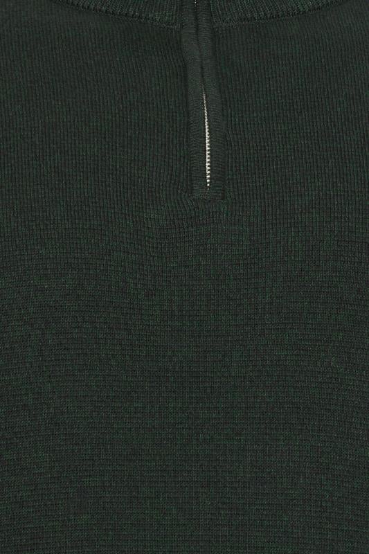 BadRhino Big & Tall Green Milano Quarter Zip Knitted Jumper | BadRhino 3