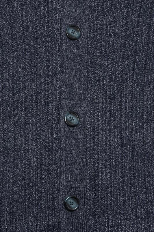 BadRhino Big & Tall Navy Blue Knitted Shawl Cardigan | BadRhino 2