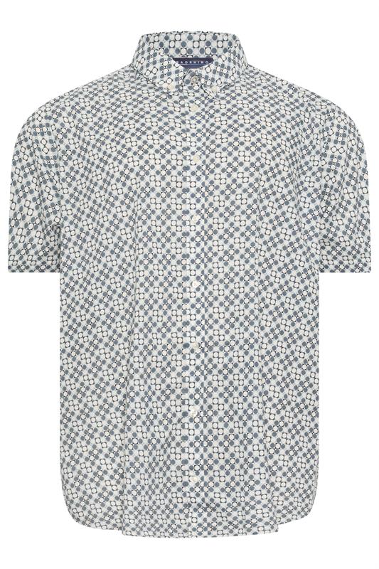 BEN SHERMAN Big & Tall Light Blue Geometric Print Shirt | BadRhino 2