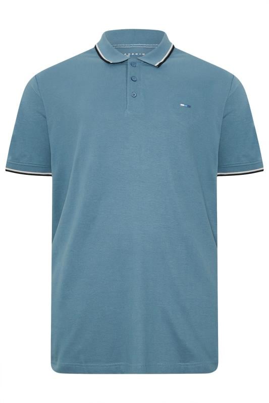 BadRhino Big & Tall Blue Tipped Core Polo Shirt | BadRhino 3