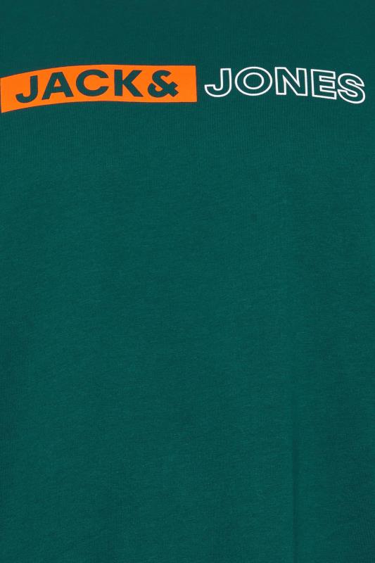 JACK & JONES Big & Tall Deep Teal Green Logo Play T-Shirt | BadRhino 2