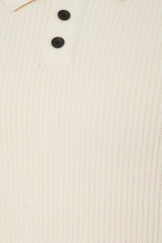 BadRhino Big & Tall Natural Brown Chunky Knit Collared Jumper | BadRhino 3