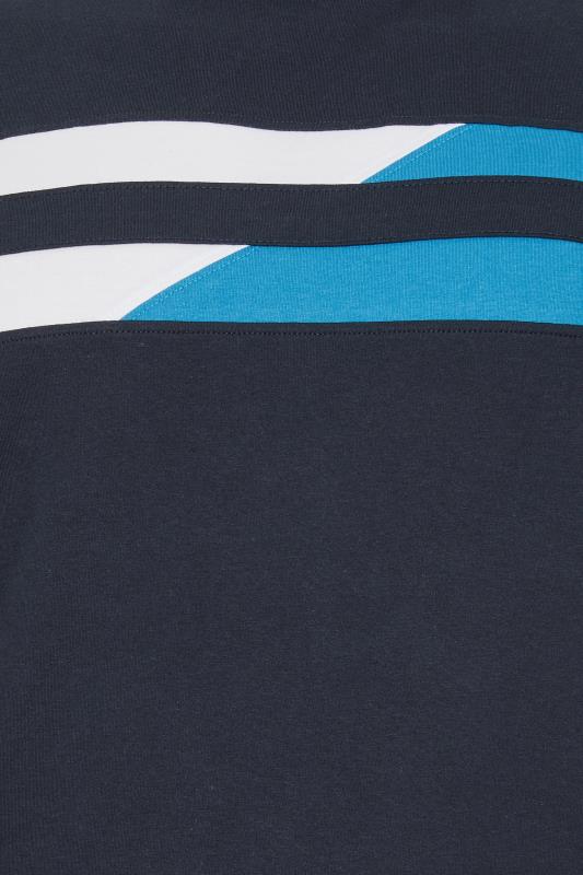 BadRhino Big & Tall Navy Blue & White Chest Stripe T-Shirt | BadRhino 4