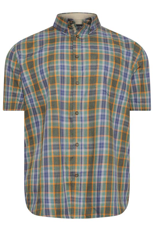 KAM Big & Tall Burgundy Multi Short Sleeve Check Shirt | BadRhino 3