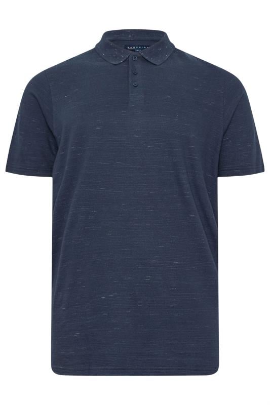 BadRhino Big & Tall Navy Blue Marl Polo Shirt | BadRhino 2