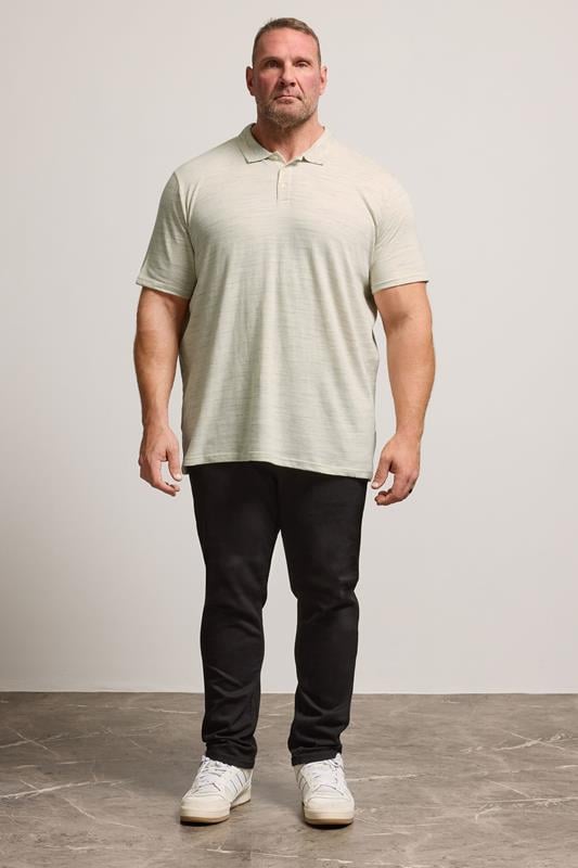 BadRhino Big & Tall Cream Marl Polo Shirt | BadRhino 3