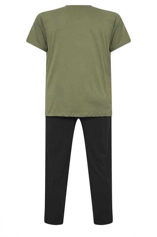 BadRhino Big & Tall Olive Green Lounge Trouser & T-Shirt Set | BadRhino 6