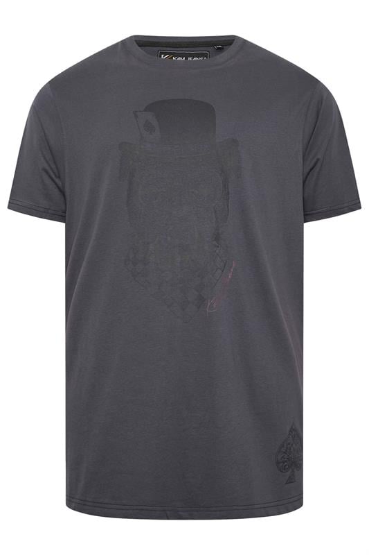 KAM Big & Tall Night Black Bulldog Graphic Print T-Shirt | BadRhino 3