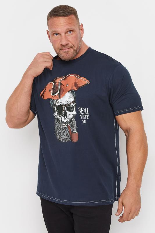 KAM Navy 'Real Pirates' Graphic Print T-Shirt | BadRhino 1