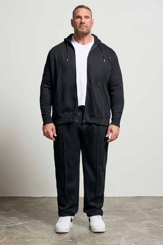 D555 Big & Tall Navy Blue Couture Zip Through Hoodie | BadRhino 2