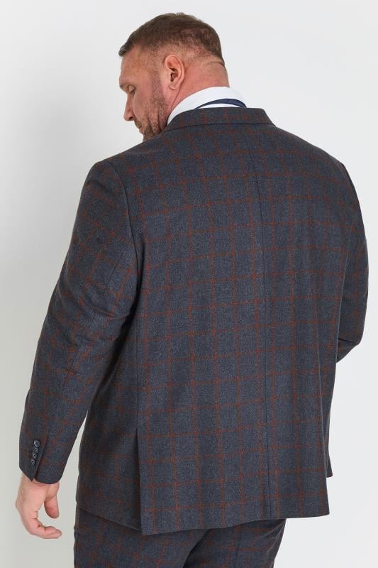 BadRhino Big & Tall Blue & Red Checked Suit Jacket | BadRhino 3