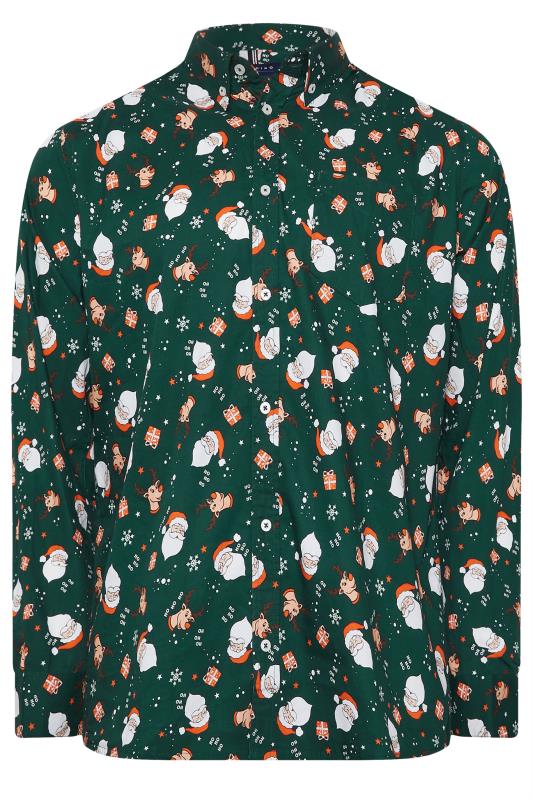 BadRhino Big & Tall Green Santa Print Shirt | BadRhino 4