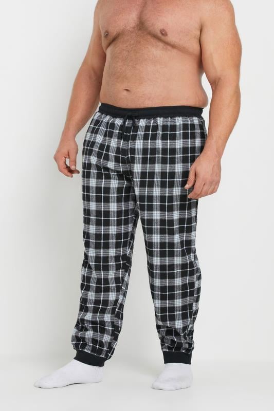 BadRhino Big & Tall Grey Check Print Pyjama Trousers | BadRhino 1