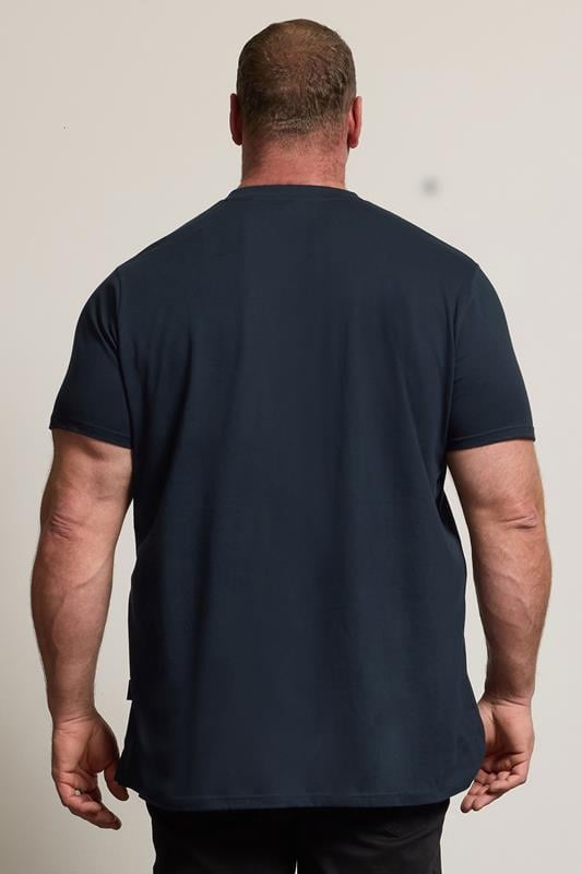 BadRhino Big & Tall Navy Blue Extra Long V-Neck T-Shirt | BadRhino 3