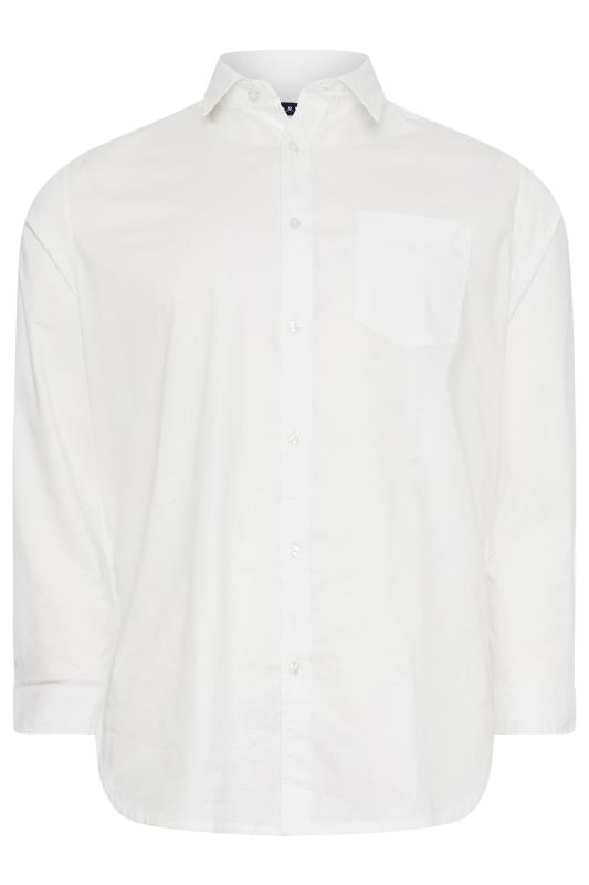 BadRhino Big & Tall White Chest Pocket Oxford Shirt | BadRhino 3